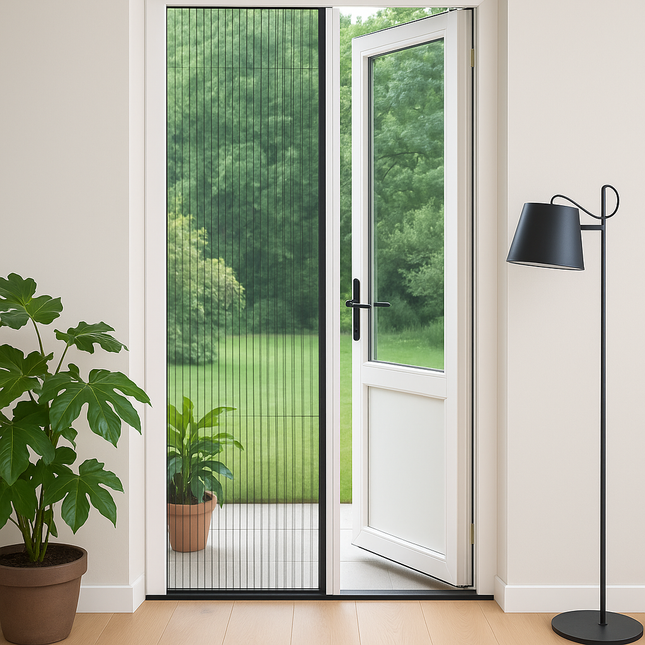 Insektenschutz Balkontür ohne Bohren| Plissee Fliegenschutz nach Maß